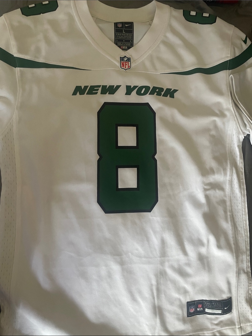 Jets, White and Green New York #8 Football  New W/O tags